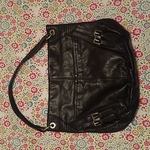 B. Makowsky black leather hobo purse